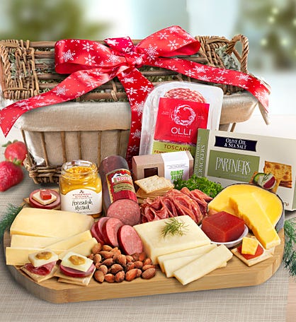 Holiday Meat & Cheese Gift Basket